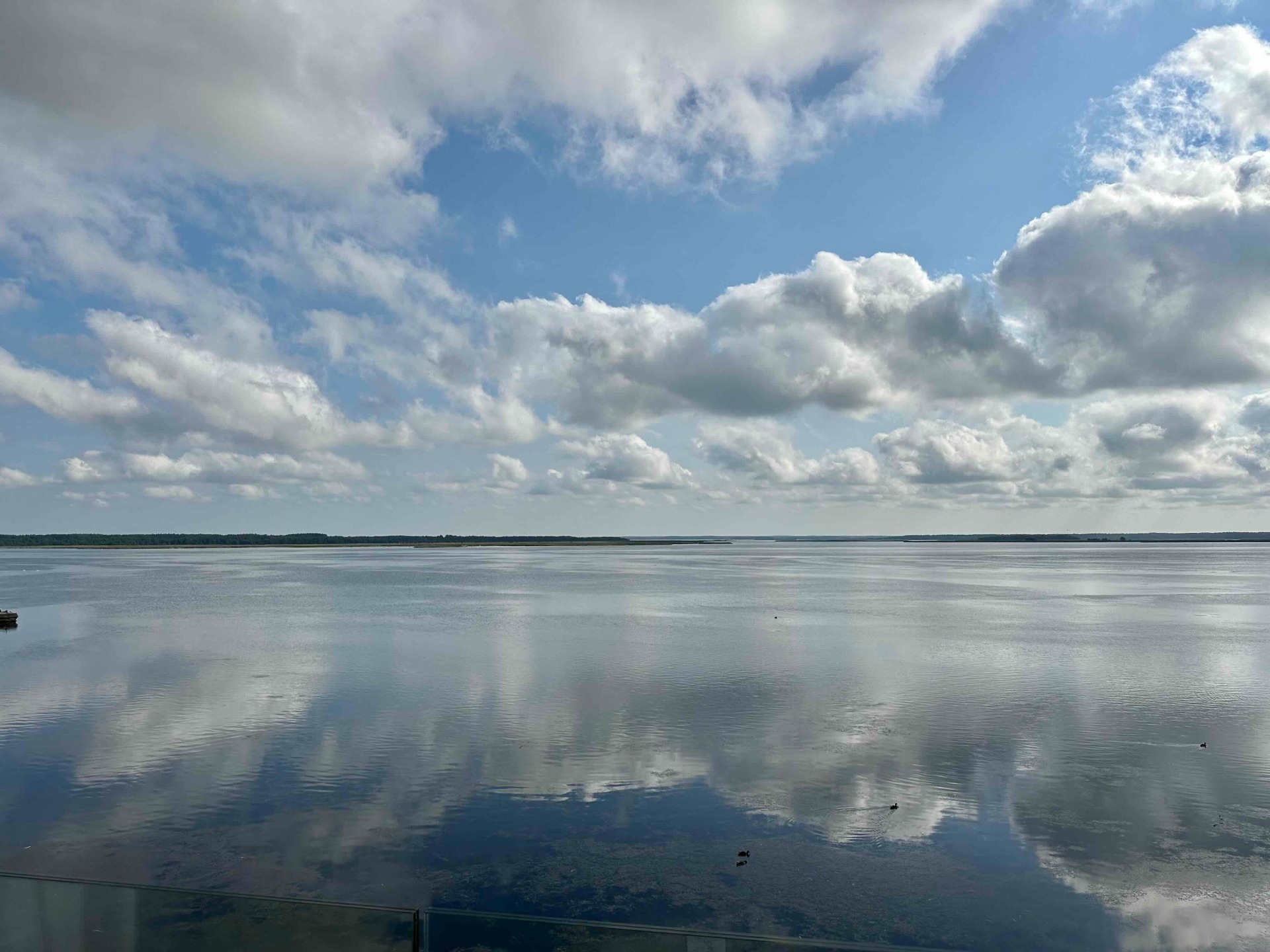 The wide calm bay at Haapsalu seen from the apartment