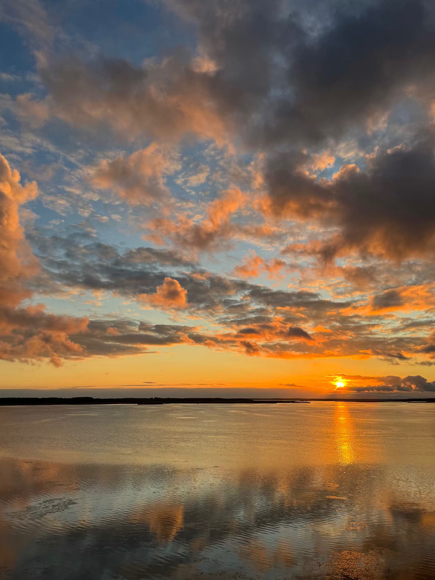 Sunrise over the bay at Haapsalu, seen from the apartment